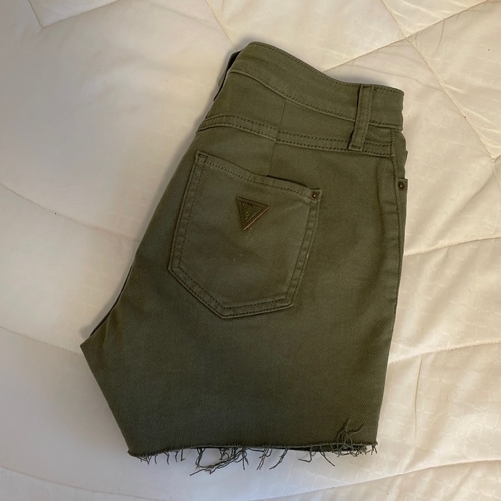 Green guess shorts denim